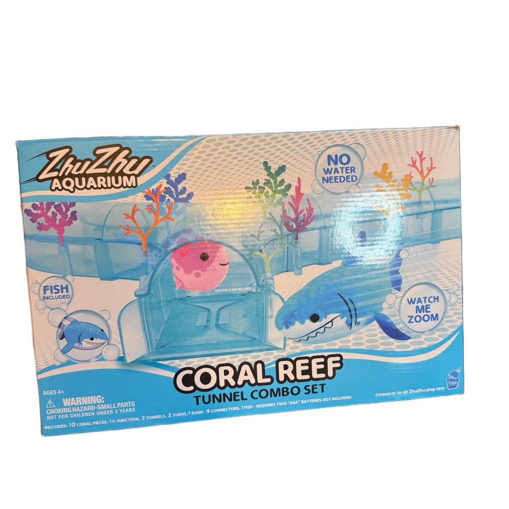 ZhuZhu Aquarium Coral Reef Tunnel Combo Set Blue Shark Toy Playset Z1013